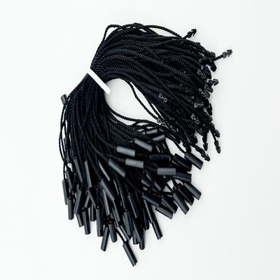 Universal Black Hang Tag dây buộc Logo miễn phí dây nylon ba sợi hình trụ