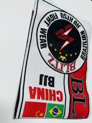 Thợ may tùy chỉnh trên quần áo dệt nhãn thẻ nhà sản xuất cho vải
