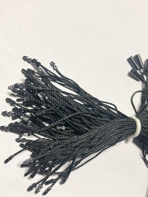 Universal Black Hang Tag dây buộc Logo miễn phí dây nylon ba sợi hình trụ