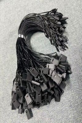 Plain Black Hang Tag String Ensuring High Durability Ideal for Hanging Tags Used in Textile Packaging and Product Tagging