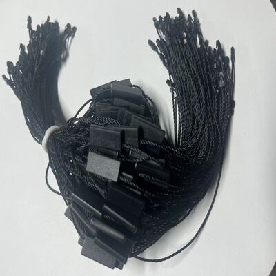 Customized Flexible Swing Black Hang Tag String For Clothing Garment
