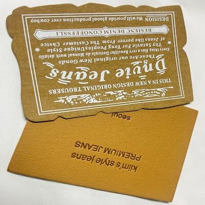 Embossed Custom Leather Labels One Size Unique Design Leather Tags Ideal for Fashion Accessories and Garment Decoration